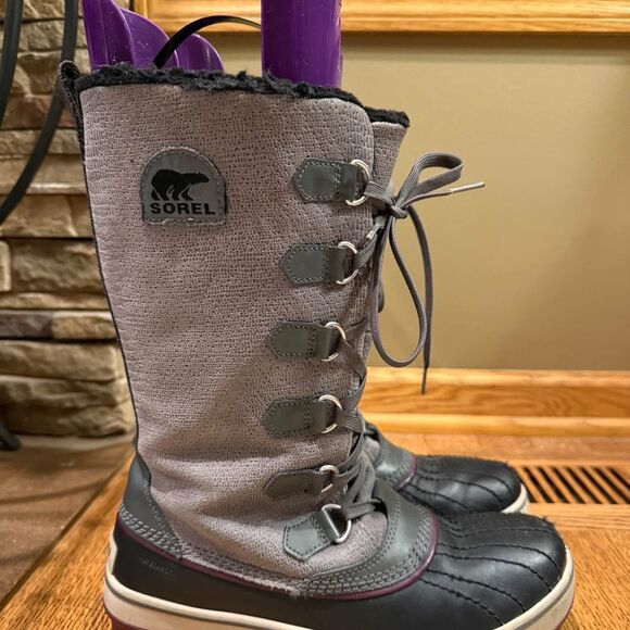 Sorel Tivoli Tall Gray Winter Boots Size 8 - Picture 8 of 9